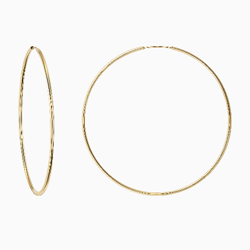 Solid 14K shops Yellow Gold Multi Size Endless Hoop Earrings (Available 10mm to 18mm)