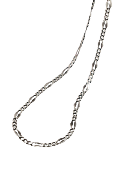 Sterling Silver Gunmetal Figaro Necklace