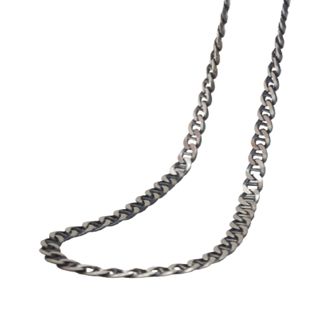 Sterling Silver Gunmetal Mariner Necklace