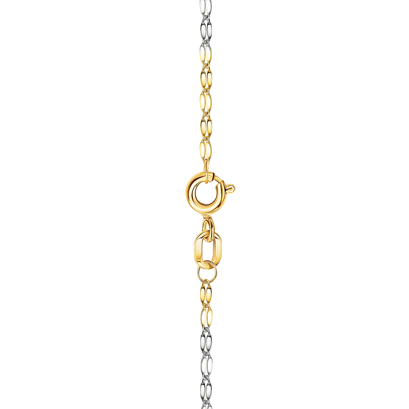 10K Solid Gold 3 tone Diamond Cut Mirror Chain Necklace