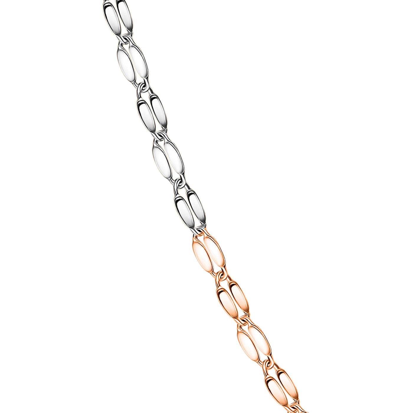 10K Solid Gold 3 tone Diamond Cut Mirror Chain Necklace