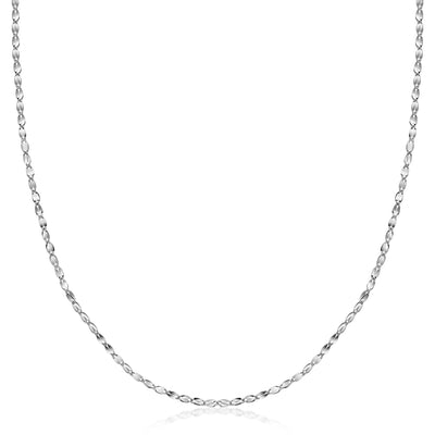 18K Gold Diamond Cut Mirror Chain Necklace