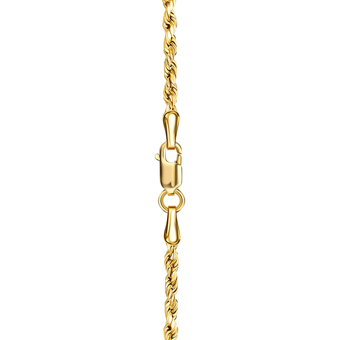 10K Gold Diamond Cut Rope Chain Necklace