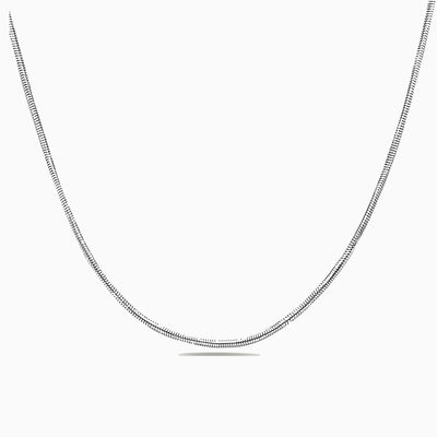 Silver Round Snake Chain Necklace