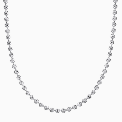 Silver 4MM Moon Cut Bead Chain Necklaces