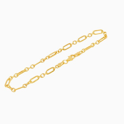 10K Gold 1+1 Anchor Chain Bracelet