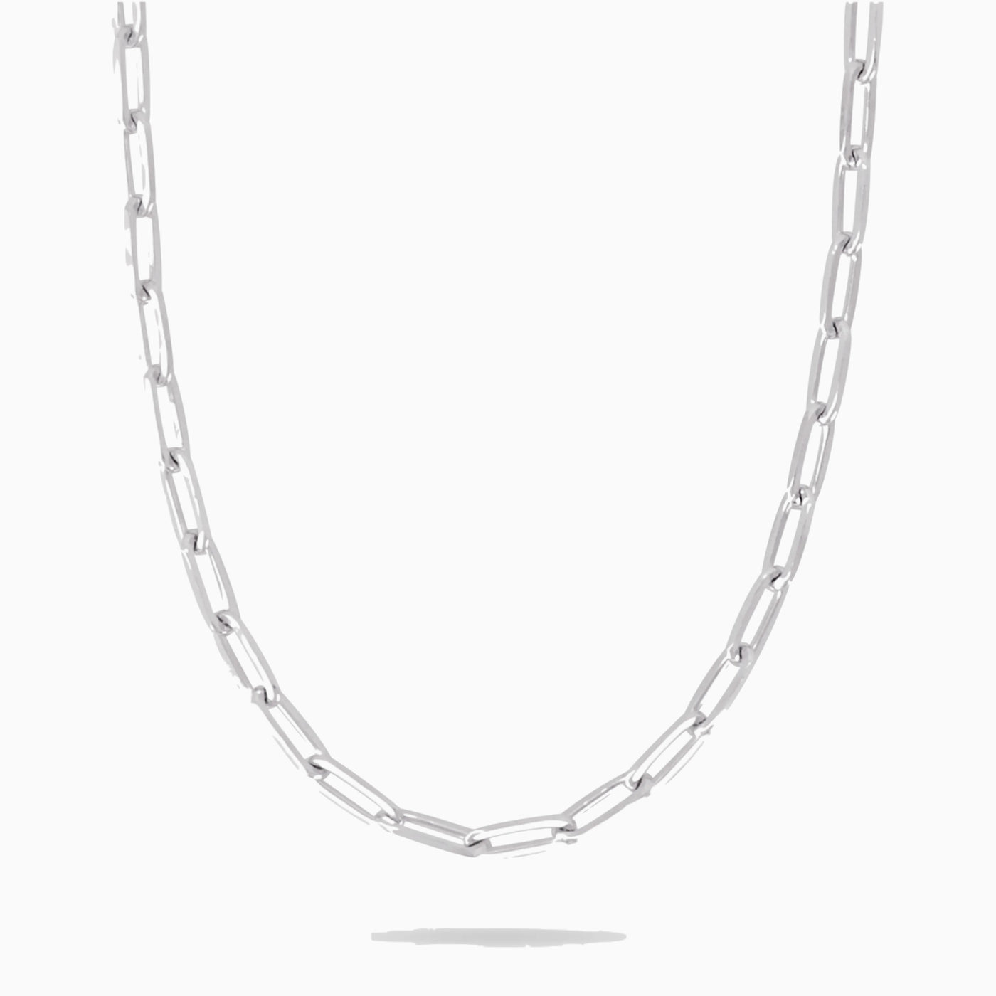 Silver 3.5MM Paperclip Chain Necklace