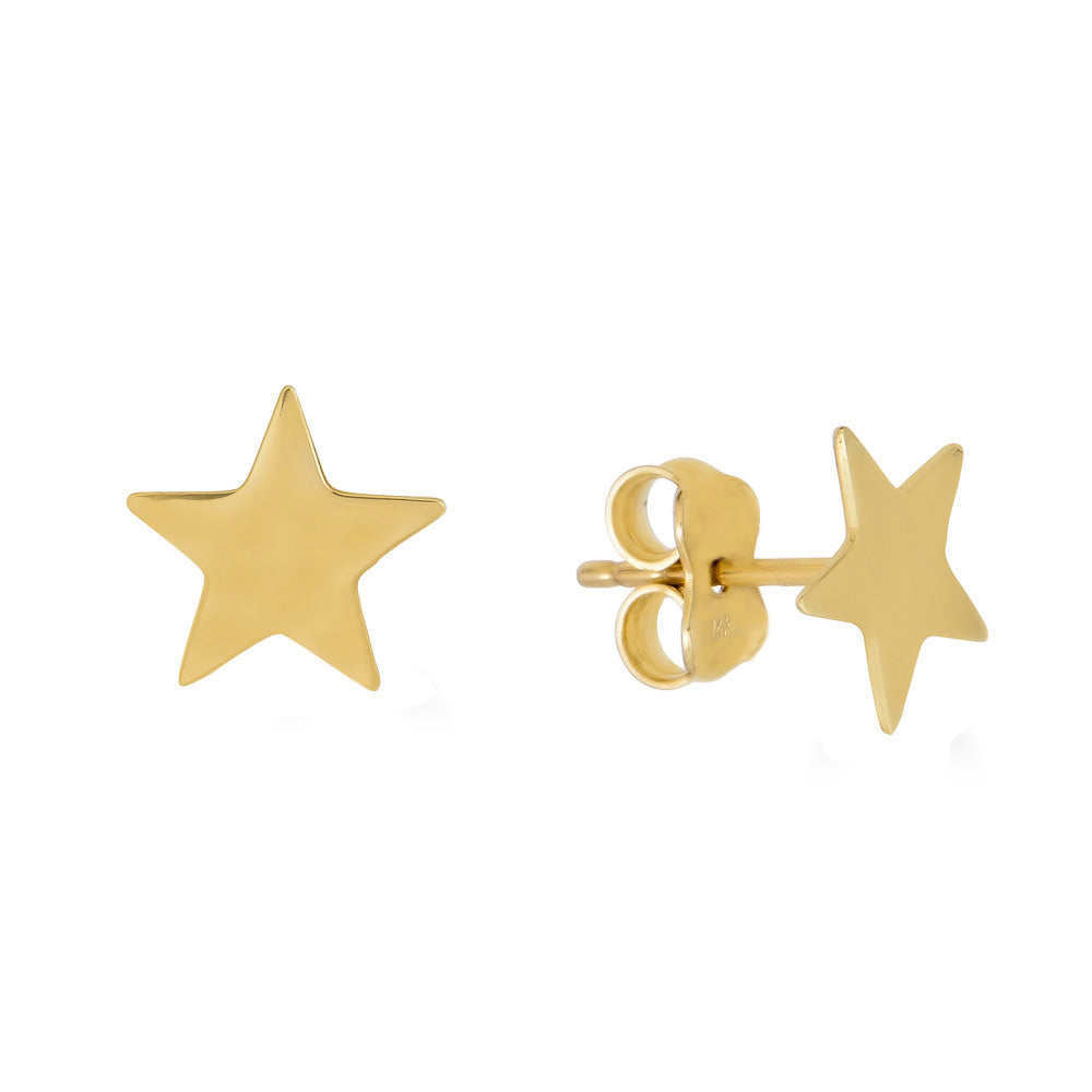 14K GOLD STAR STUD EARRINGS