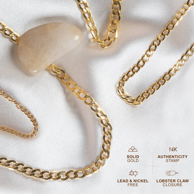 14K Gold Cuban/Curb Chain Necklaces