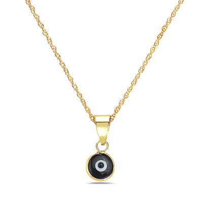 14K Gold Evil Eye Charm Necklace