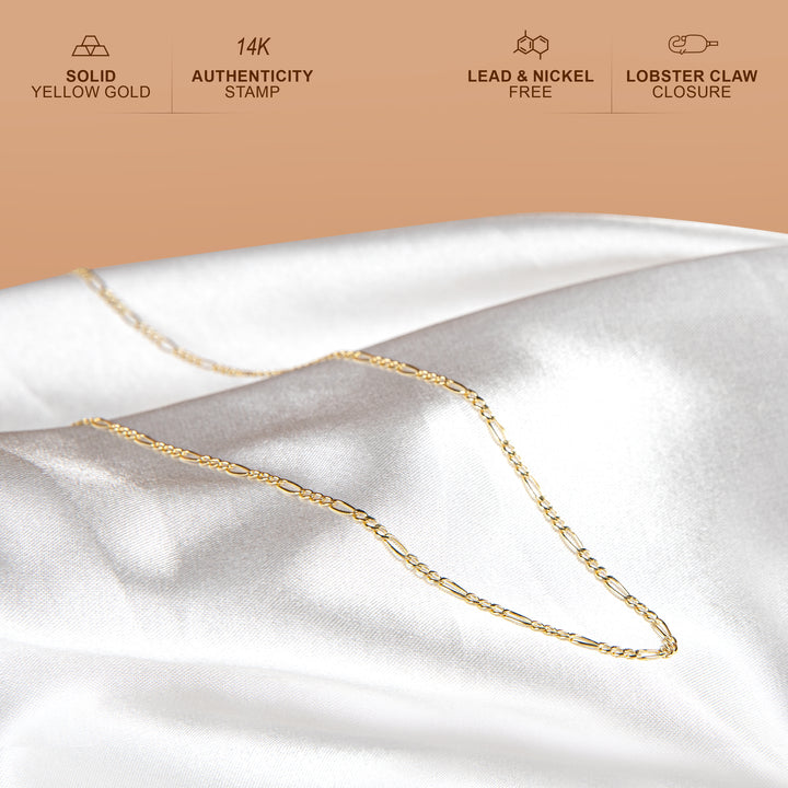 14K Gold Figaro Chain Necklaces – PJ