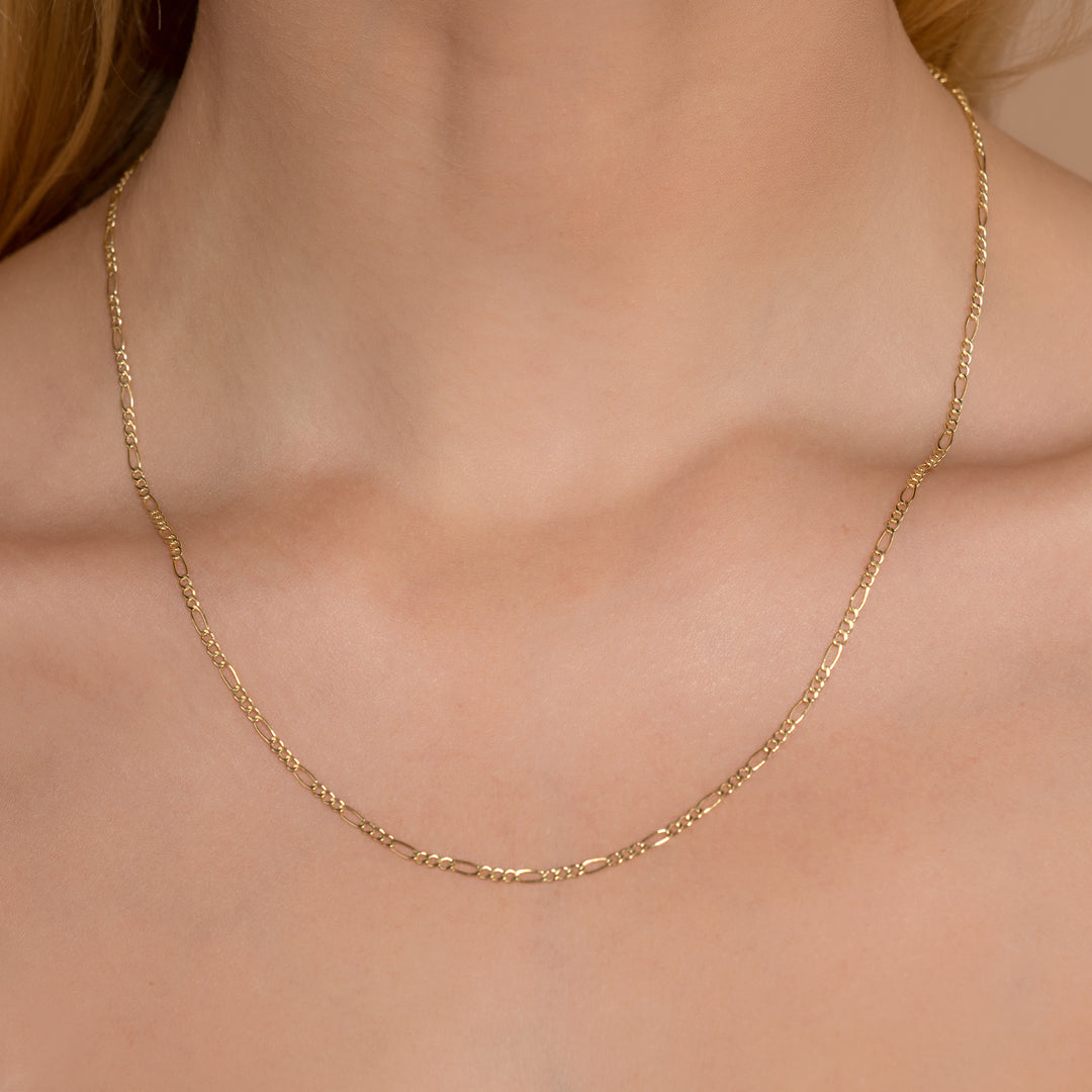 14K Gold Figaro Chain Necklaces – PJ 14K Gold Figaro Chain Necklaces – PJ