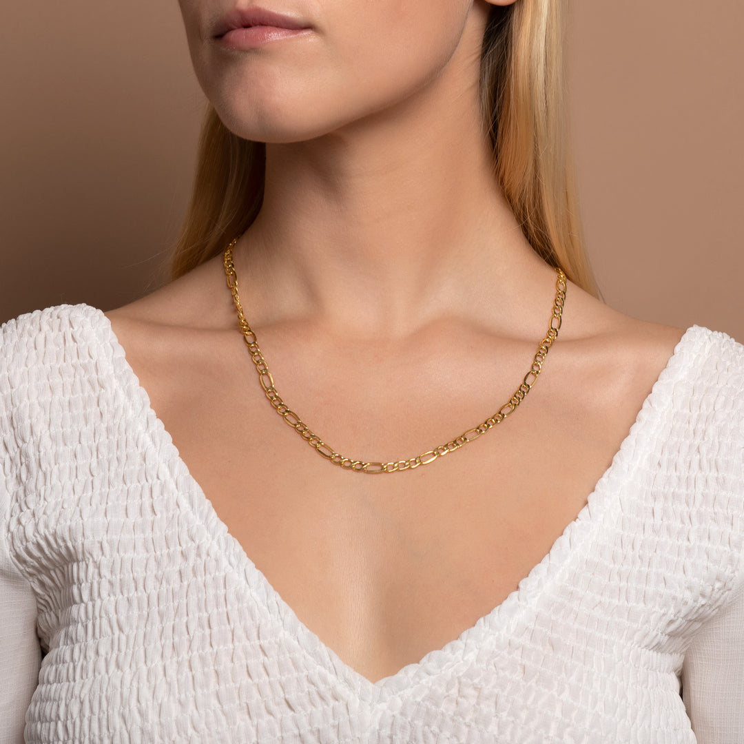14K Gold Figaro Chain Necklaces – PJ 14K Gold Figaro Chain Necklaces – PJ