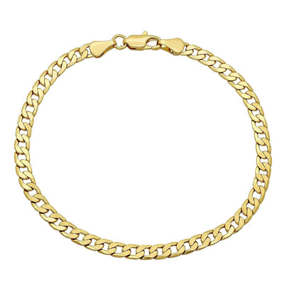 Unisex 14K Gold Cuban Link Chain Bracelet - 4MM
