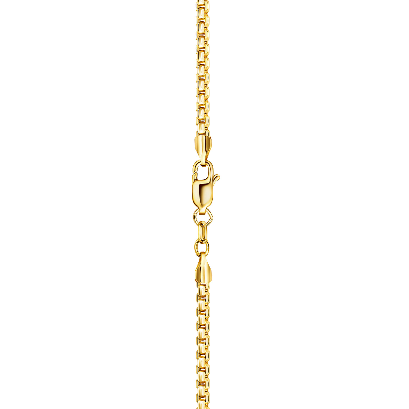 MENS 14K Gold Round Box Chain Necklace