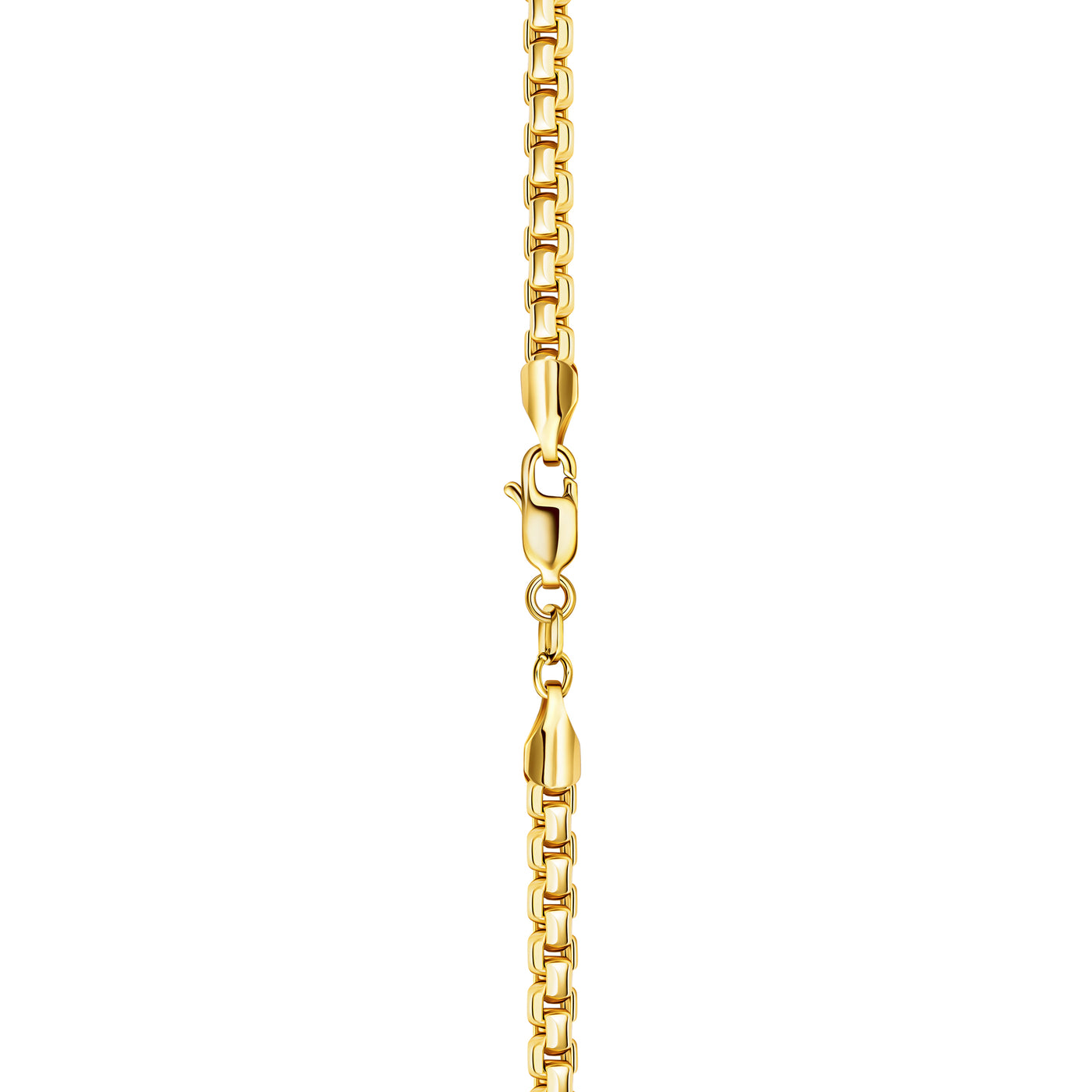 MENS 14K Gold Round Box Chain Necklace