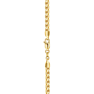 10K Gold Round Box Chain Necklace