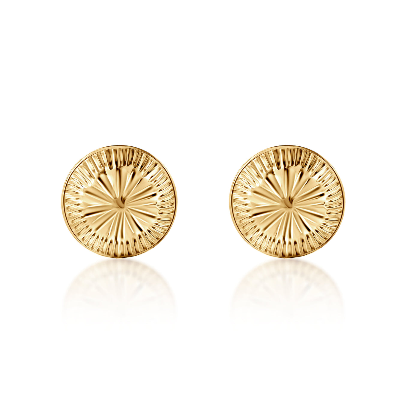 14K Gold Round Ball Small Stud Earrings