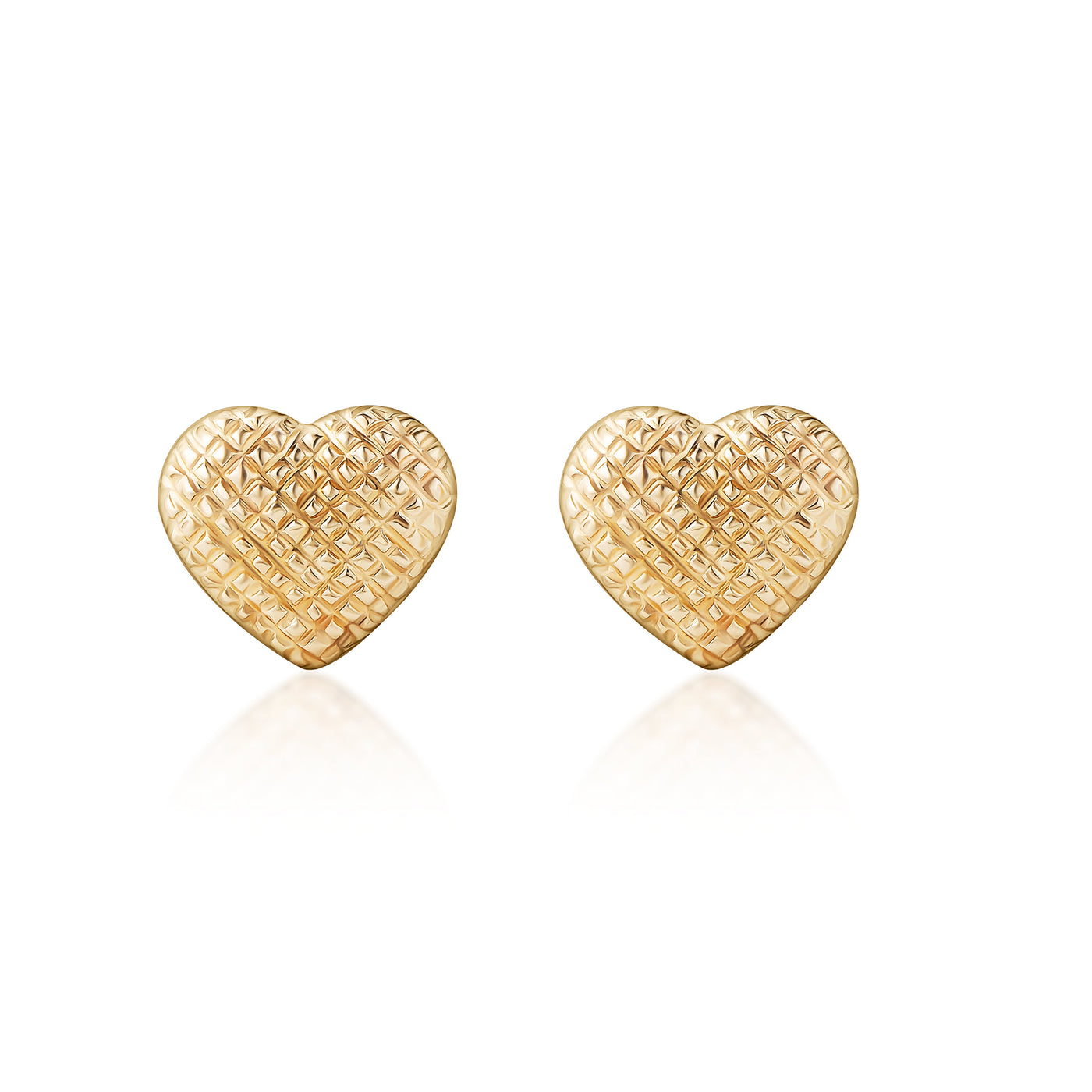 14K Gold Heart Small Stud Earrings