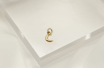 14K Solid Gold Tiny Moon Charm Pendant - Perfect for Necklaces , Bracelets adding to any jewelry piece