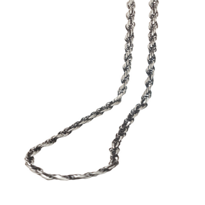 Sterling Silver Gunmetal Rope Chain