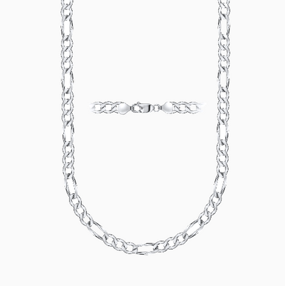 Silver 5MM Figaro Chain Necklace