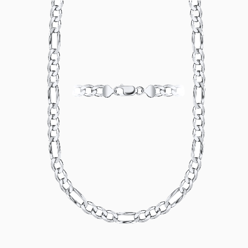 Silver 7MM Figaro Chain Necklace