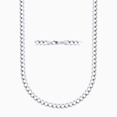 Silver 5MM Curb Chain Necklace