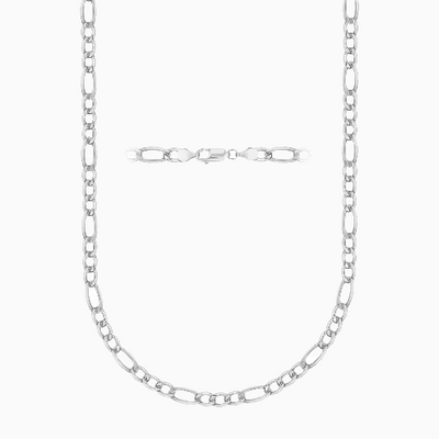 Silver 4MM Figaro Chain Necklace