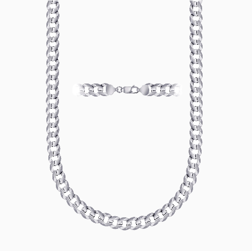 Silver 8MM Curb Chain Necklace