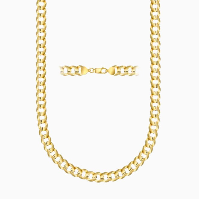 18K SOLID GOLD Thick Cuban Link Chain Necklace