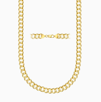 18K SOLID GOLD Thick Cuban Link Chain Necklace