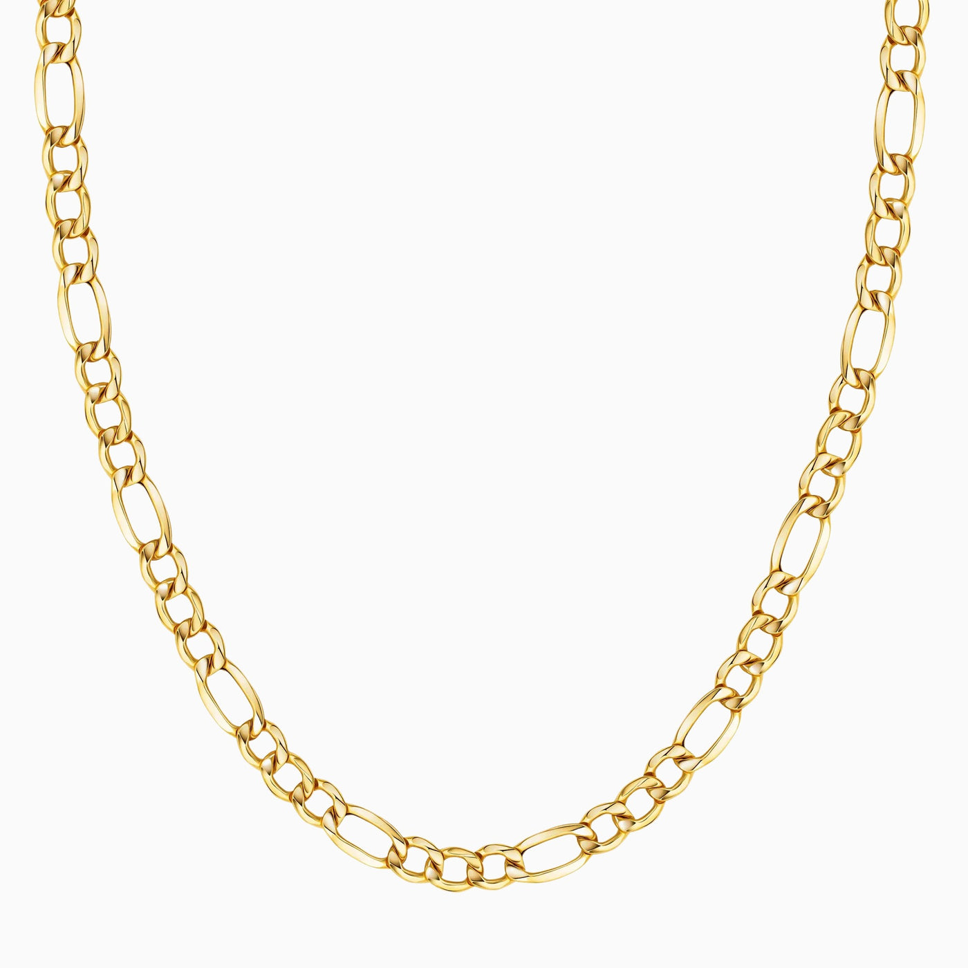 10K Gold 5MM Figaro 3+1 Link Chain Necklace
