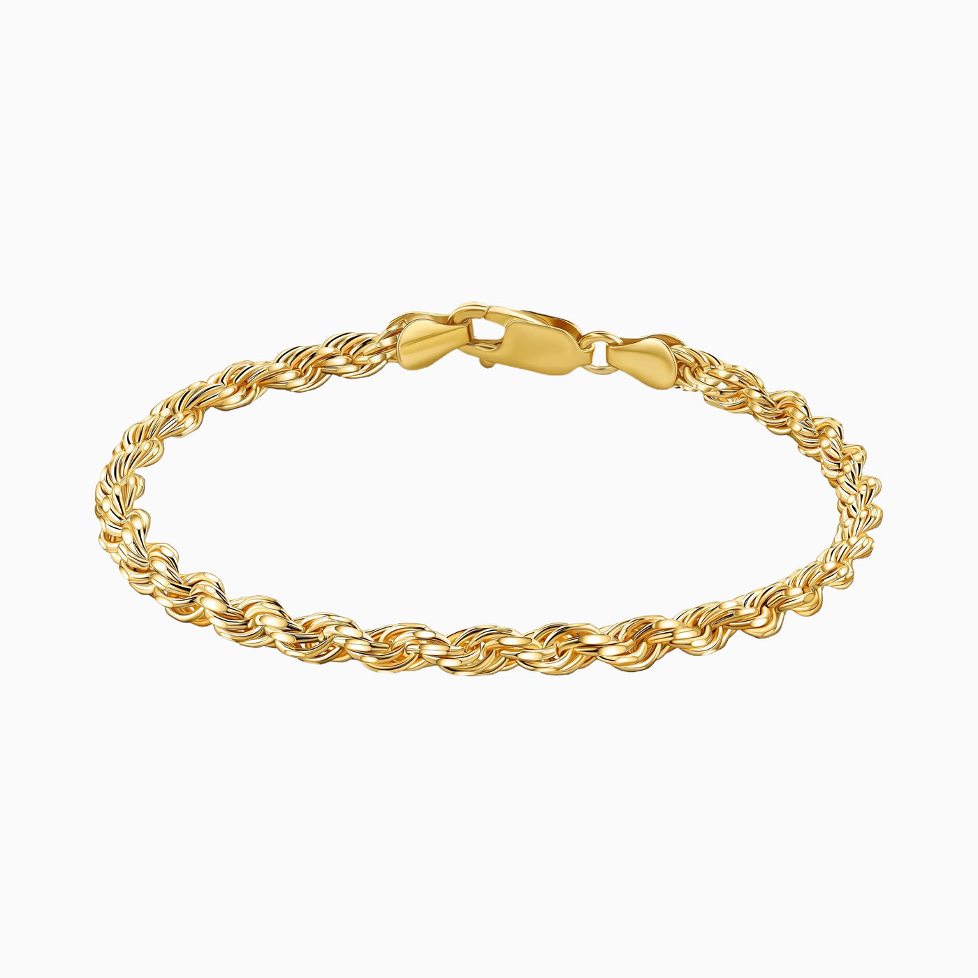 SOLID GOLD 4MM ROPE CHAIN BRACELET