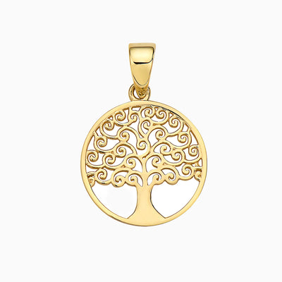 14K Gold Tree of Life Dainty Pendant