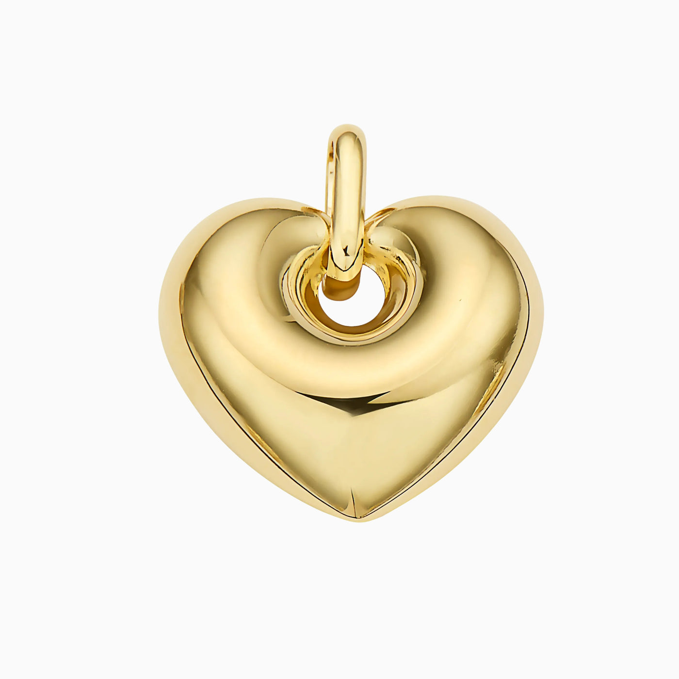 14K Gold High Polished Puff Heart Pendant