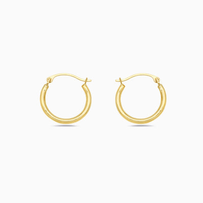 Solid Gold High Polish Hoop Earrings
