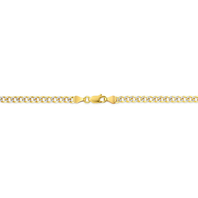 Gold over Sterling Silver Two Tone Diamond Cut Cuban Chains