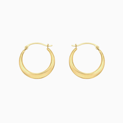 10K Gold High Polish Geometric Round Hoop Earrings