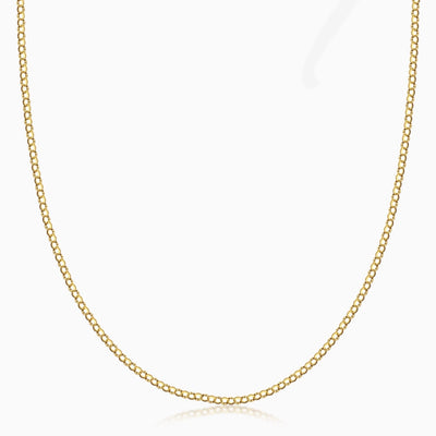 10K Gold 2.0MM Round Rolo Link Chain Necklace