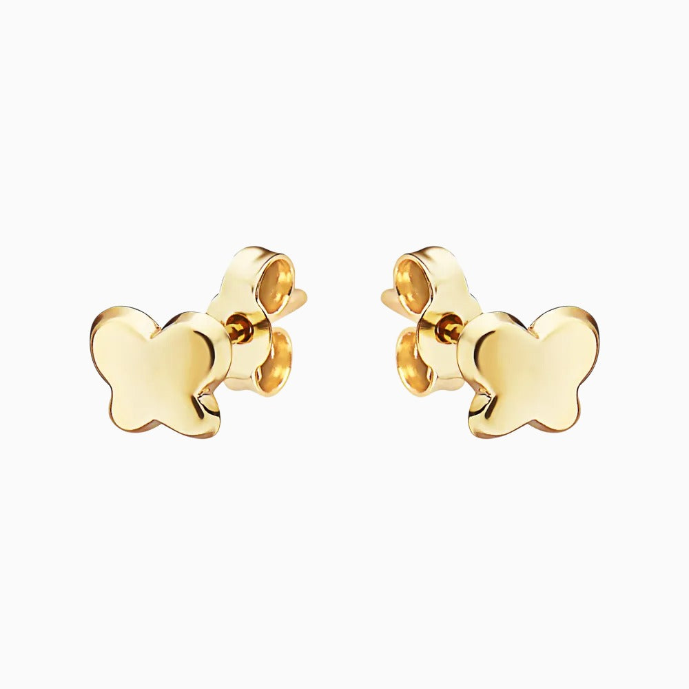 14K Gold  Butterfly Stud Earrings