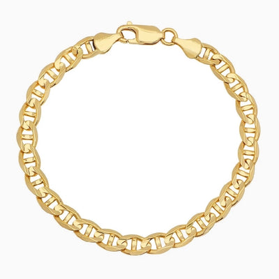 14K Flat Mariner Link Chain Bracelet