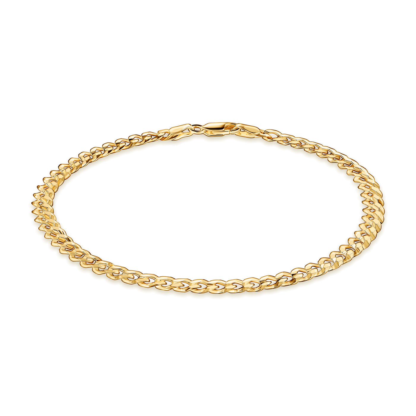 14K Gold Curb Cuban Link Chain Bracelet