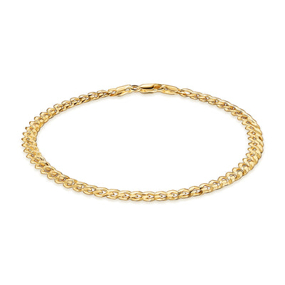 Mens 10K Gold Cuban Link Chain Bracelet