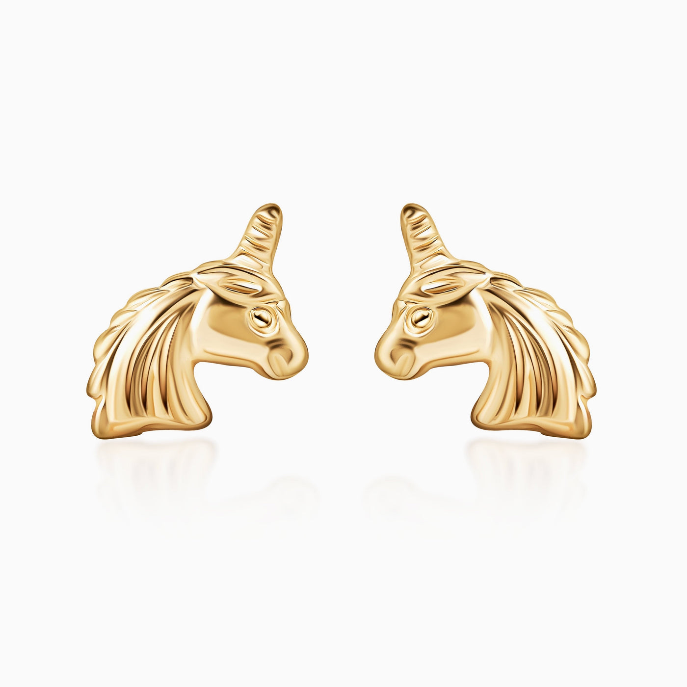 14K Gold Unicorn Small Stud Earrings