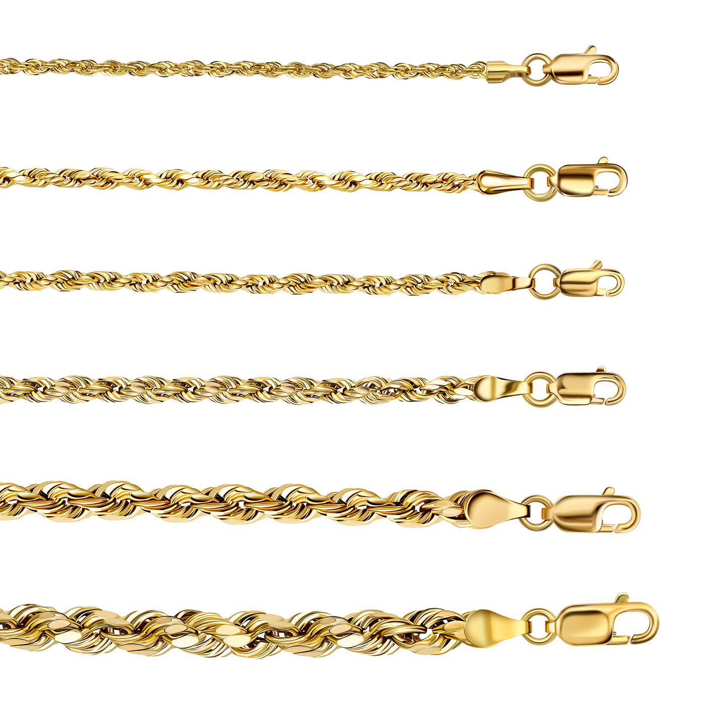 14K Gold Rope Chain Necklace
