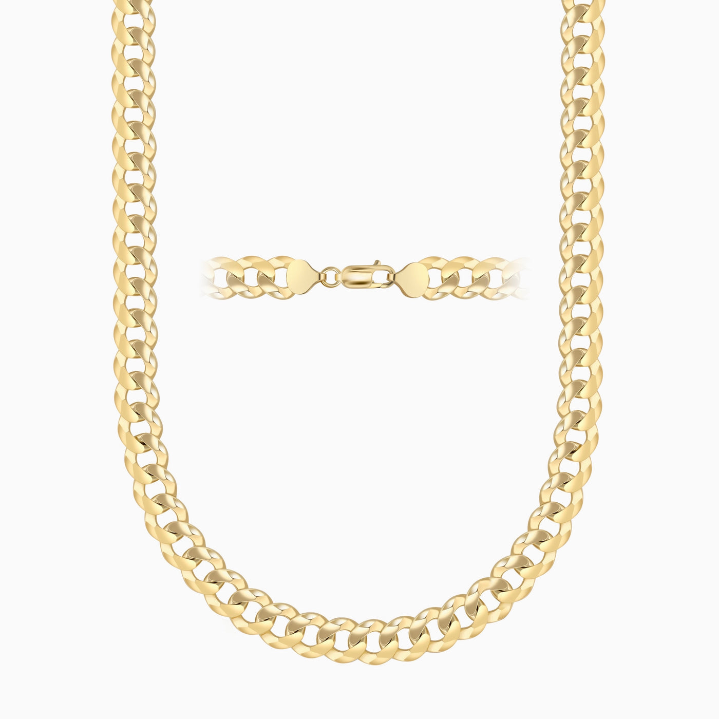 10K Gold Hollow Cuban/Curb Link Chain Necklaces