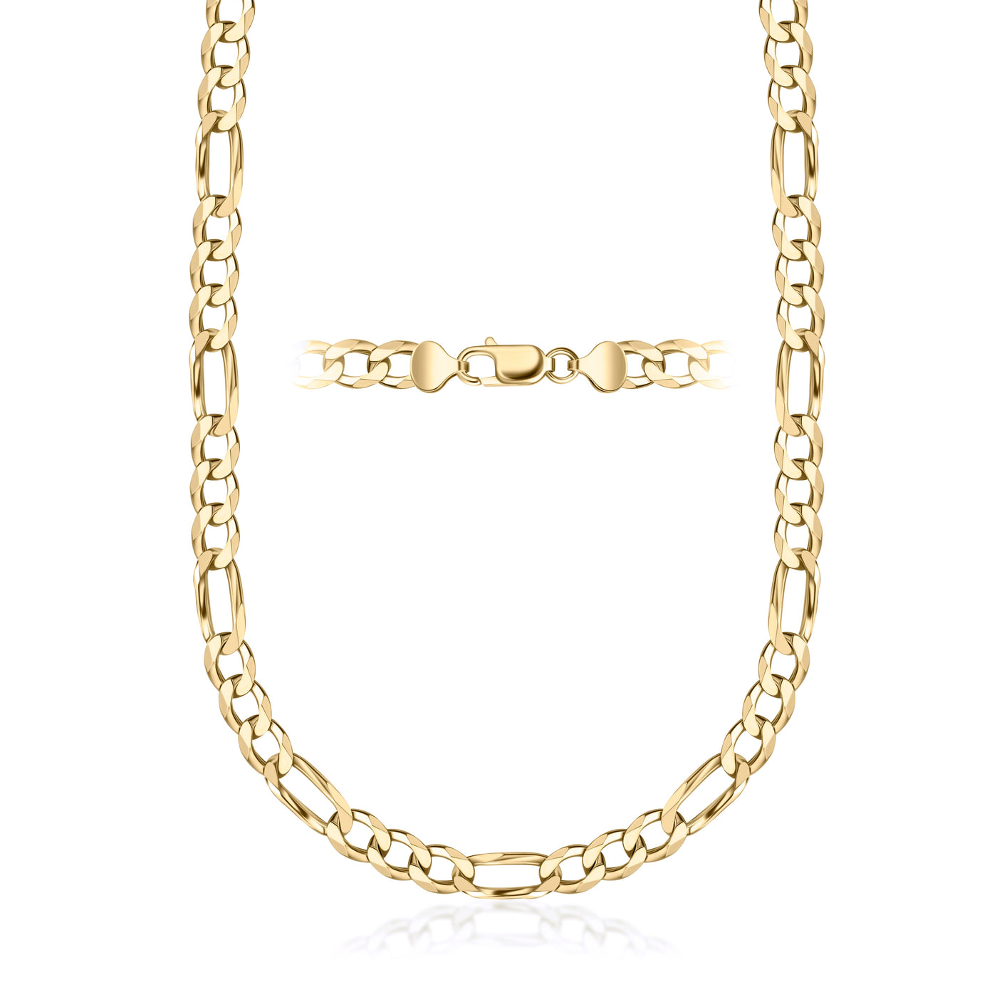 14K Gold Figaro Chain Necklaces for Men