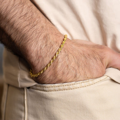 Italy 925 Sterling Silver Rope Chain 8" Bracelet (Gold Or Silver)