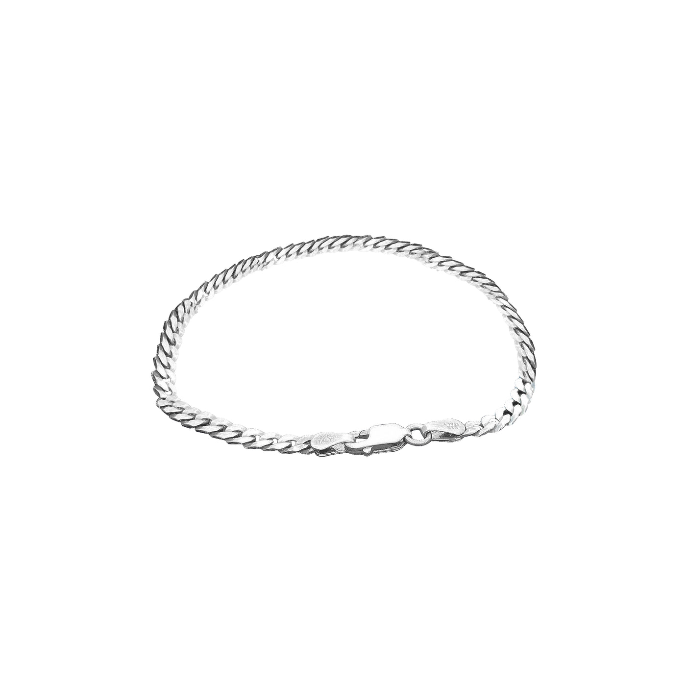 Sterling Silver Flat Cuban Link Chain bracelet